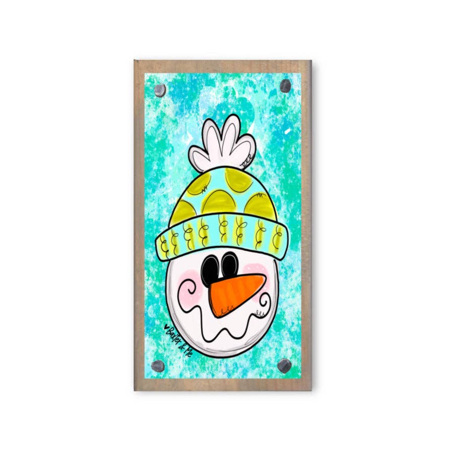 Happy Snowman Driftwood Happy Block