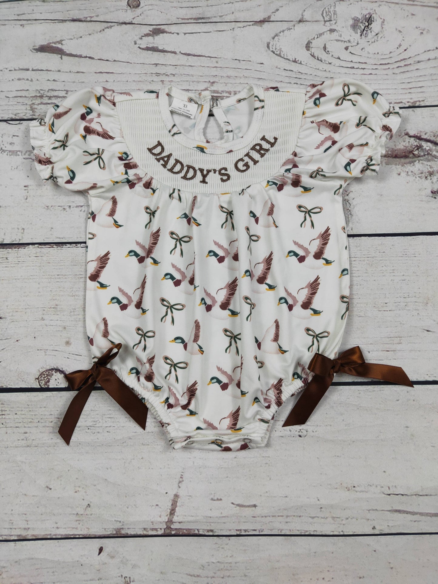 Duck DADDY'S GIRL Smocked Bubble