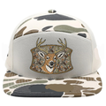 Adult 7 Panel Camo Deer Buck Snapback Hat