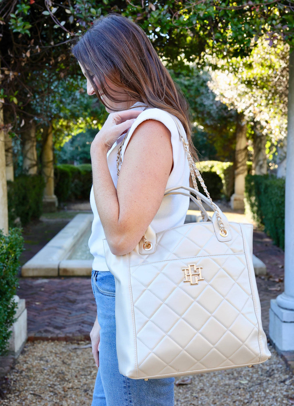 Caroline Hill Kinzley Tote Pearl