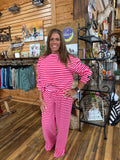 Lulu Mac LS Striped Top Red/Pink