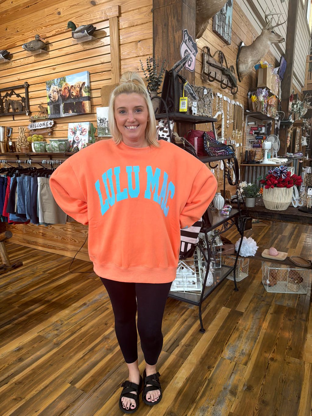 Lulu Mac Orange/Blue Puff Sweatshirt