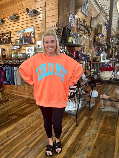 Lulu Mac Orange/Blue Puff Sweatshirt