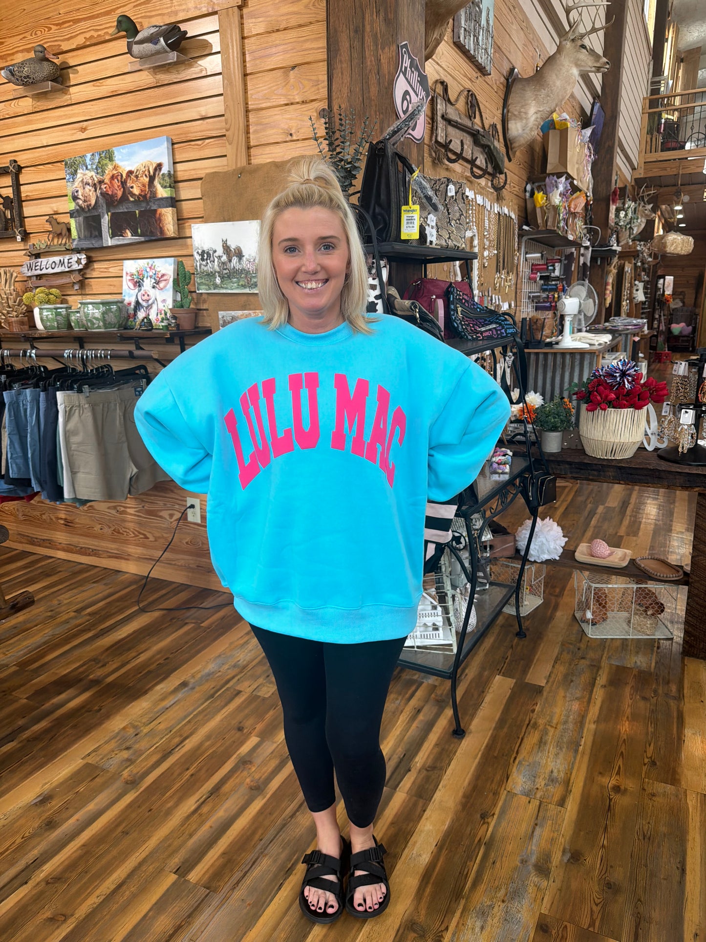 Lulu Mac Blue/Hot Pink Puff Sweatshirt