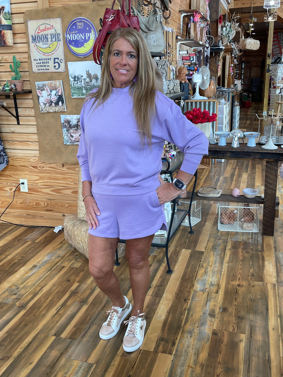 Scuba Pullove/Shorts Set Lavender