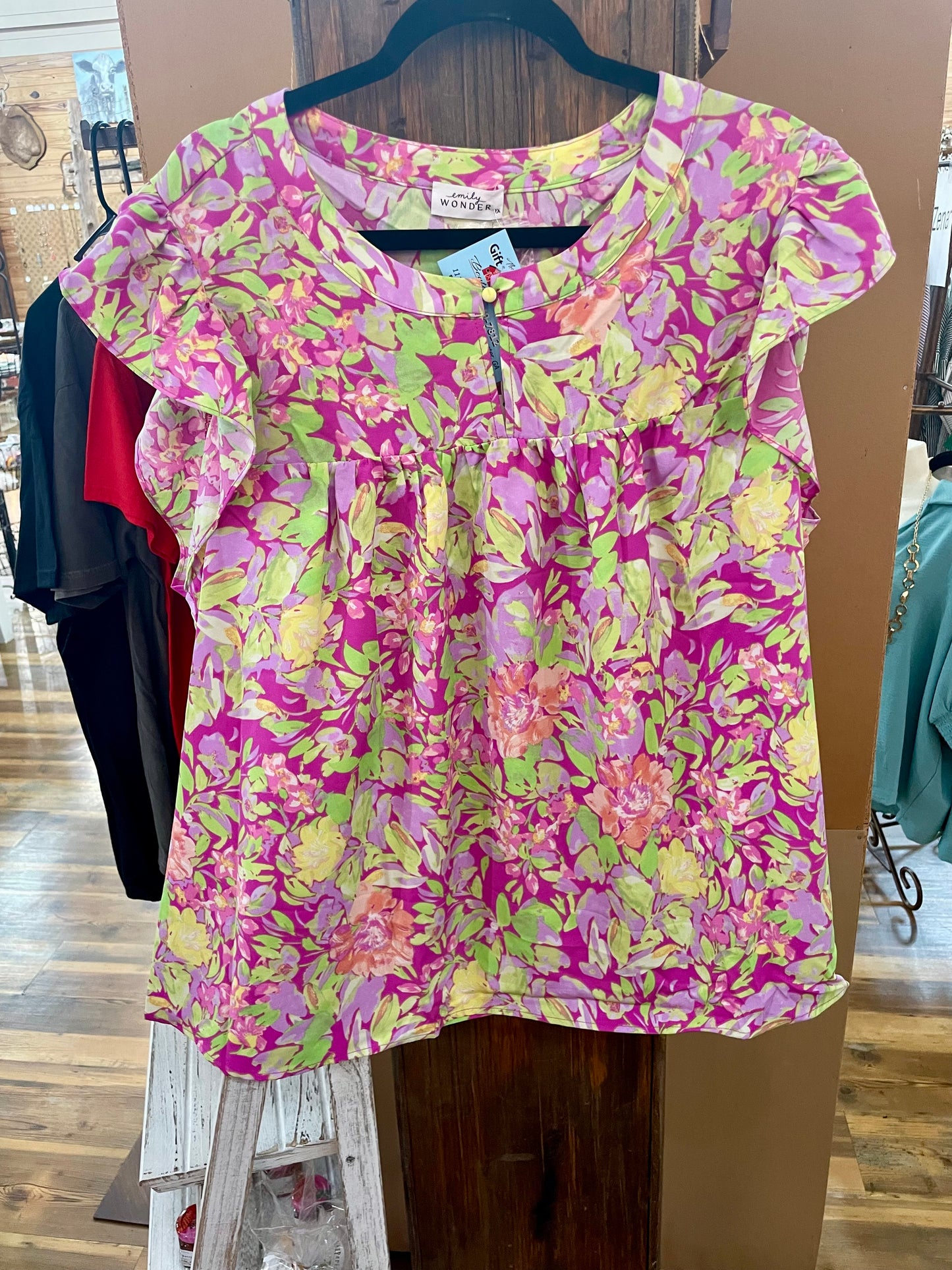 Plus Ruffle Sleeve Top