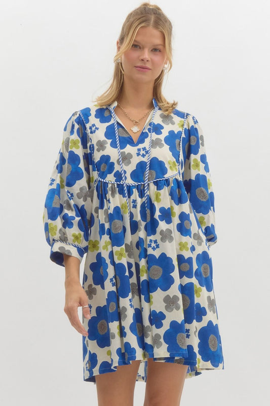 Plus Pretty in Blue Floral Dress