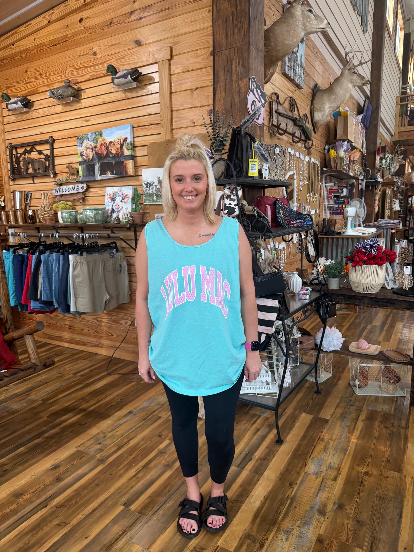 Lulu Mac Polka Dot Chalky Mint Tank