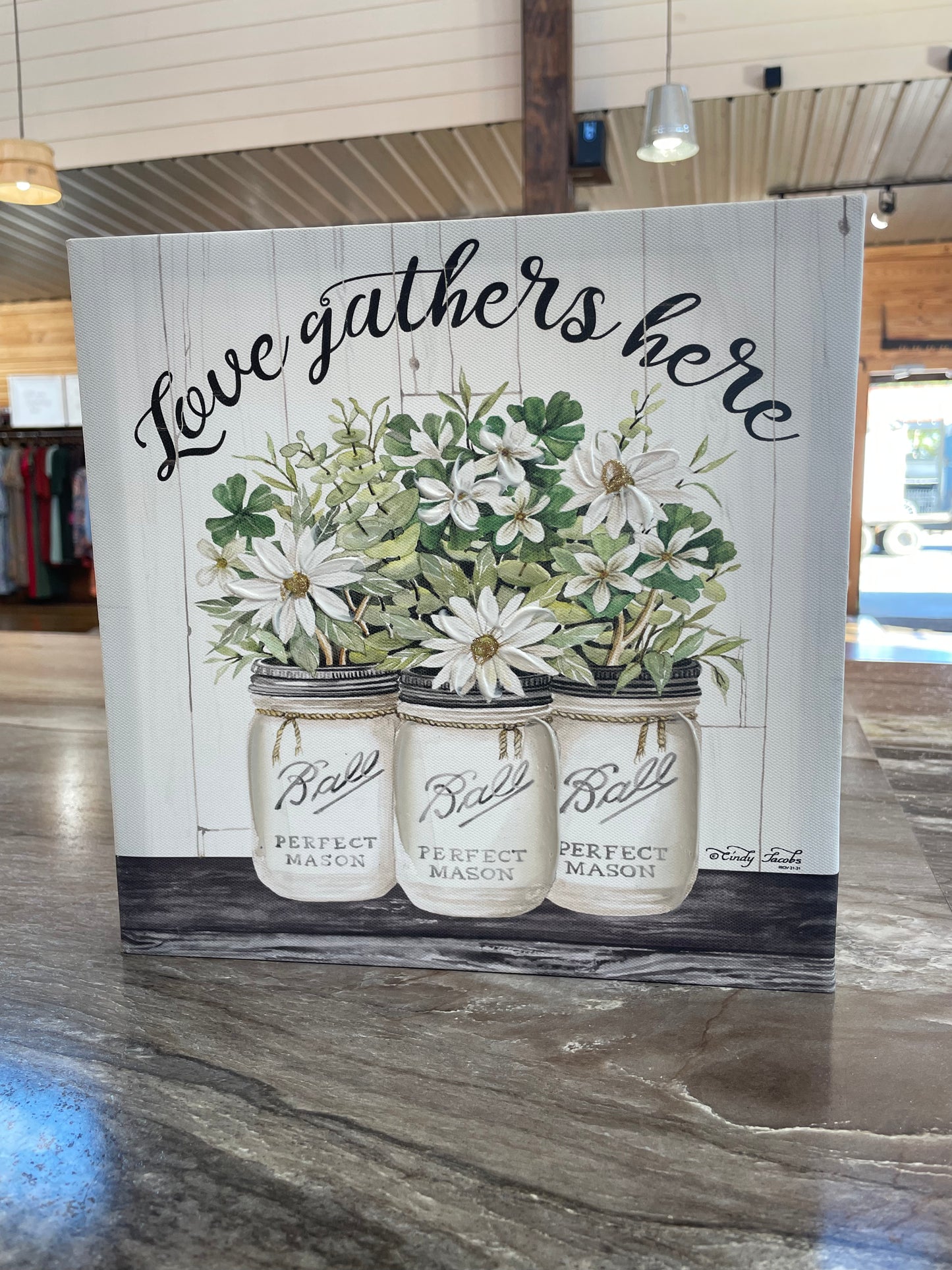 "Love Gathers Here" Home Decor Sign