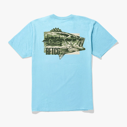 AFTCO SS TShirt Time Off Milky Blue