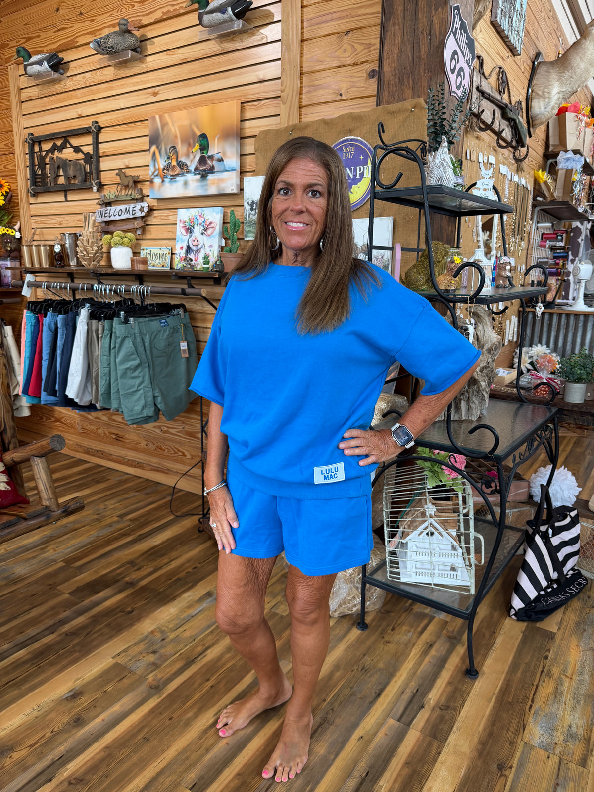 Lulu Mac Terry Cloth Top Bright Blue