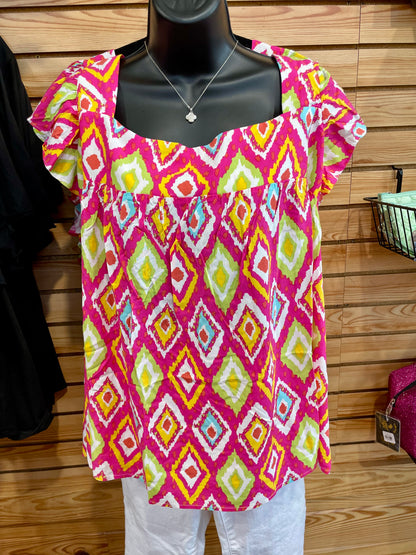 Plus Ruffle Sleeveless Top