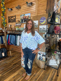 Leopard 3/4 Sleeve V-Neck Top