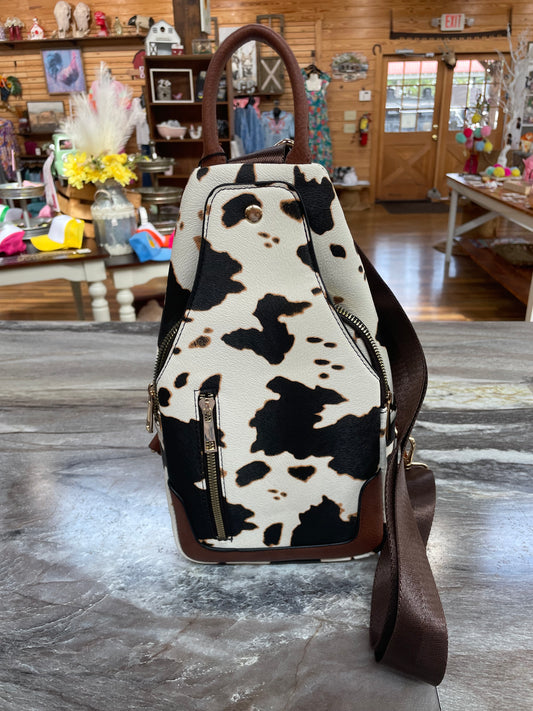 Crossbody Sling Bag Cowprint