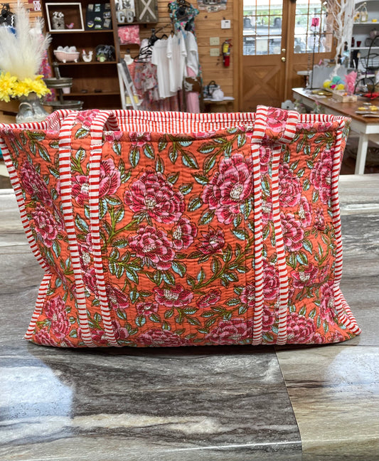 Coral Quilted Bag