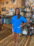 Lulu Mac Terry Cloth Shorts Bright Blue