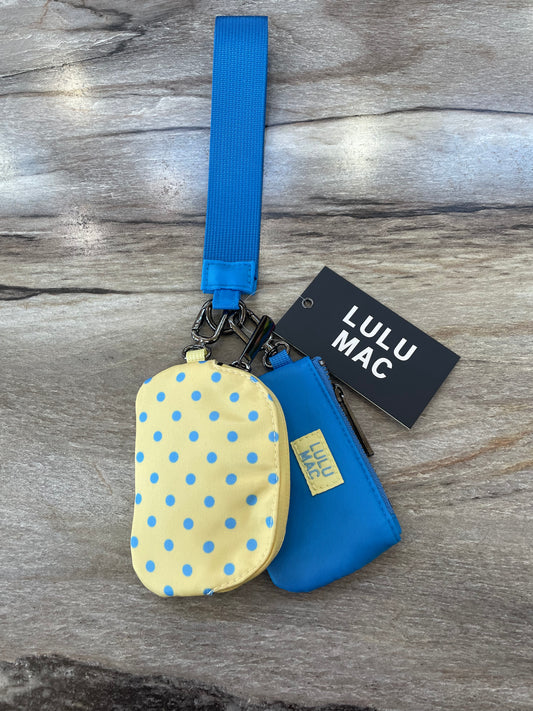 Double Pouch Wristlets Yellow Poka Dot