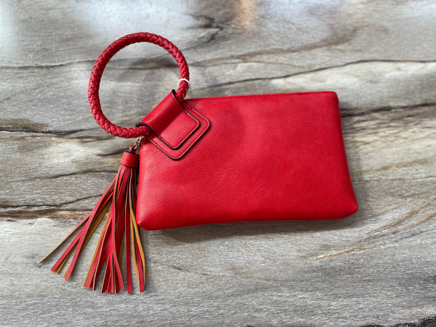 O Ring Wristlet Purse - Red