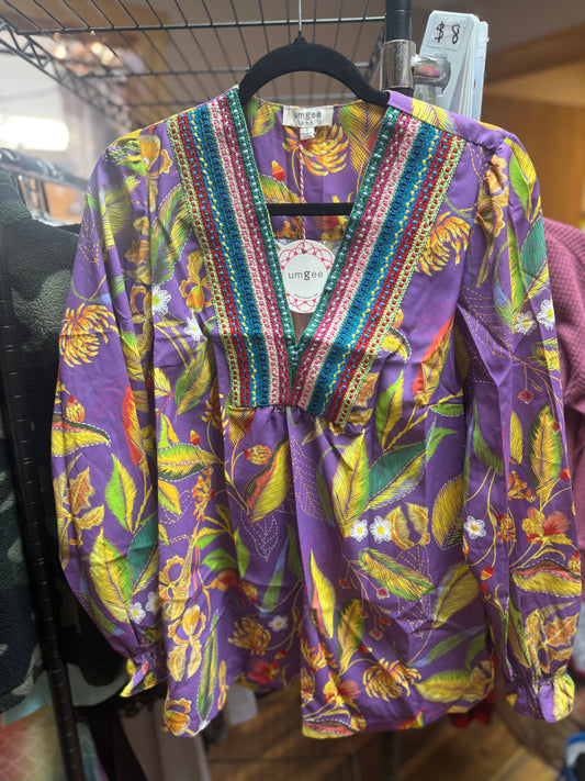 Purple Mix Floral Top