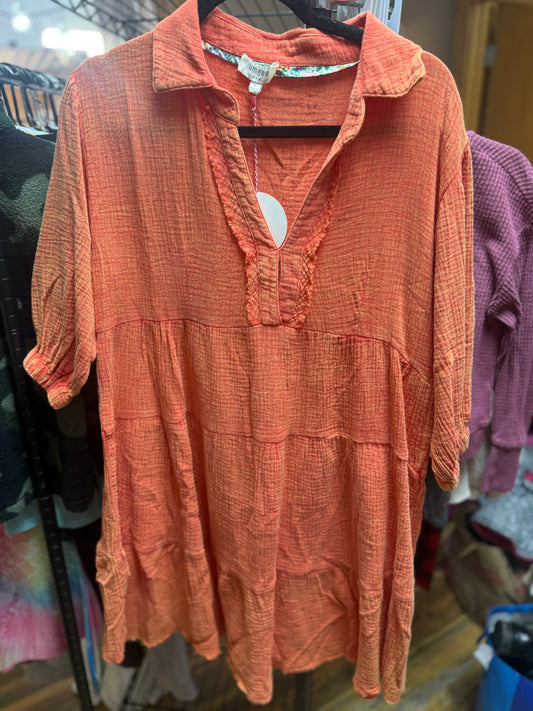 Orange Gauge Simple Dress