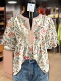 Vintage Floral Print Top