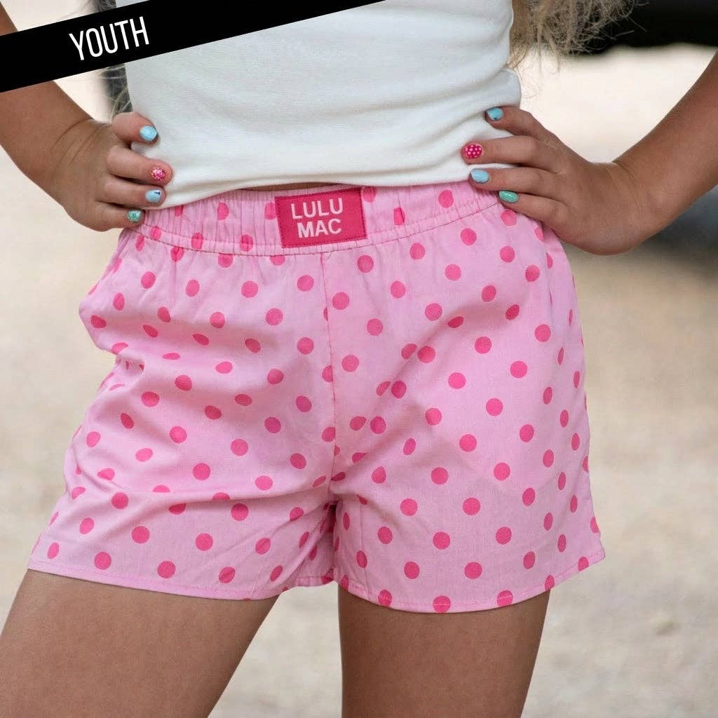 Lulu Mac Youth Light Pink Polka Dot Shorts