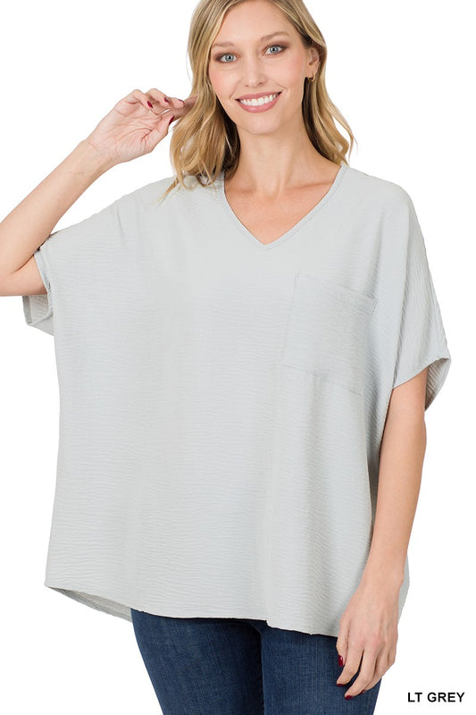 Plus Easy Going Top - Lt Grey