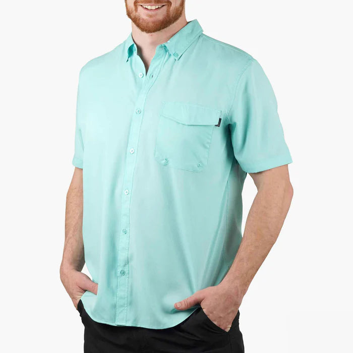 AFTCO SS Button Down Palomar Pastel Turquoise