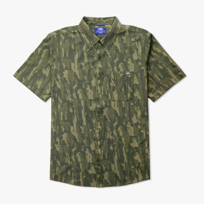 AFTCO SS Button Down Boatbar Olive Camo
