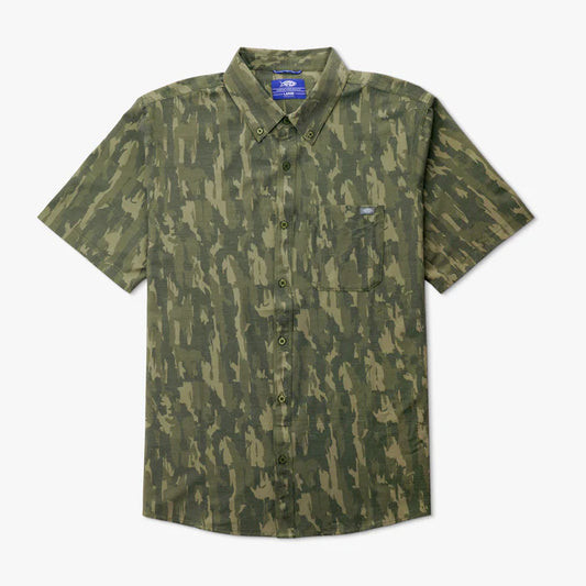 AFTCO SS Button Down Boatbar Olive Camo