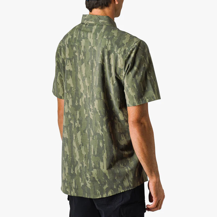 AFTCO SS Button Down Boatbar Olive Camo