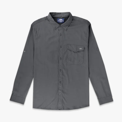 AFTCO LS Button Down Palomar Tech Charcoal