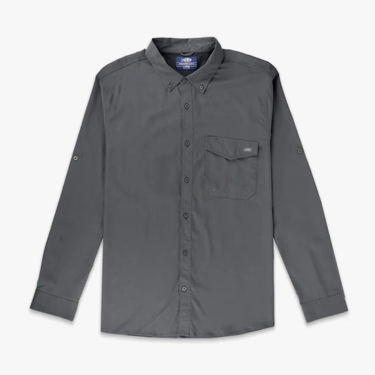 AFTCO LS Button Down Palomar Tech Charcoal