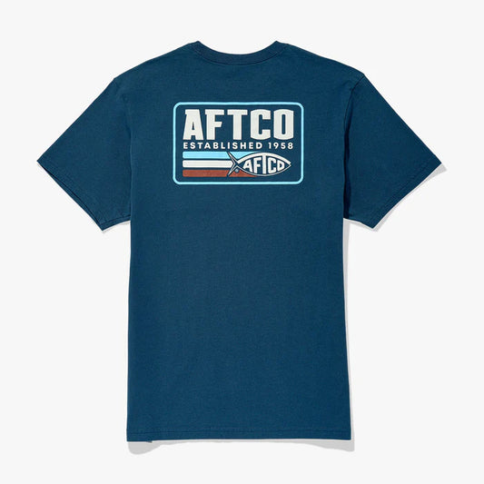 AFTCO T Shirt LS Strype Naval