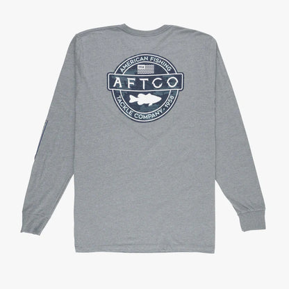 AFTCO LS TShirt Bass Patch Graphite