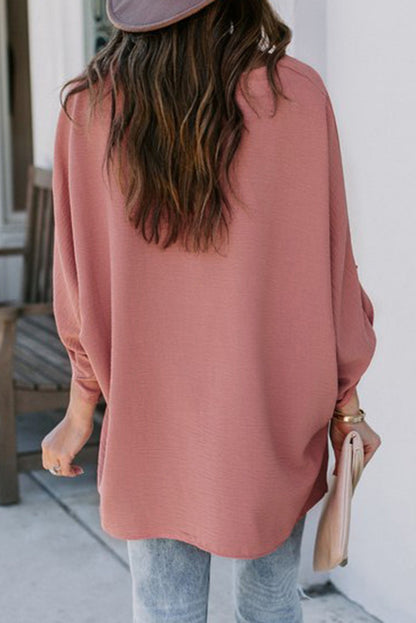V Neck Top Pink