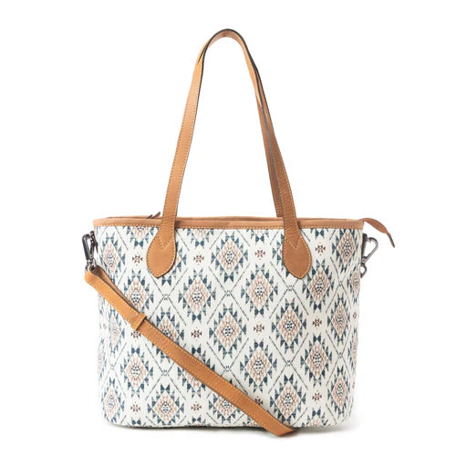 Myra Desert Sky Star Tote Bag In Off White and Gray