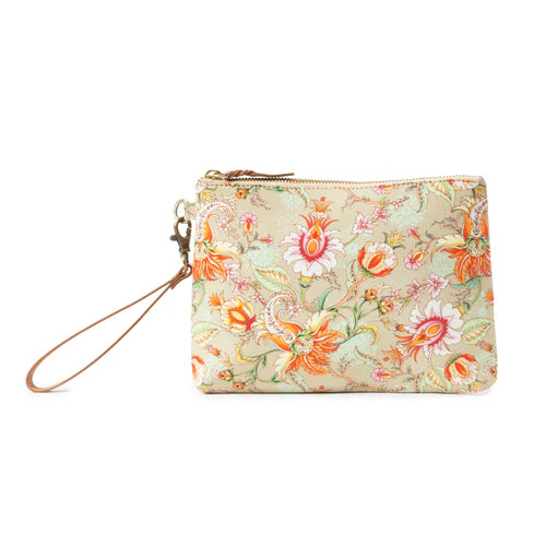 Myra Peace & Serenity Blossoms Clutch Bag In Beige