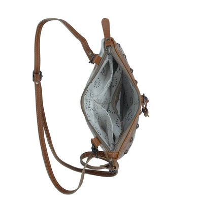 Myra Ornate Brown Leather & Hairon Bag