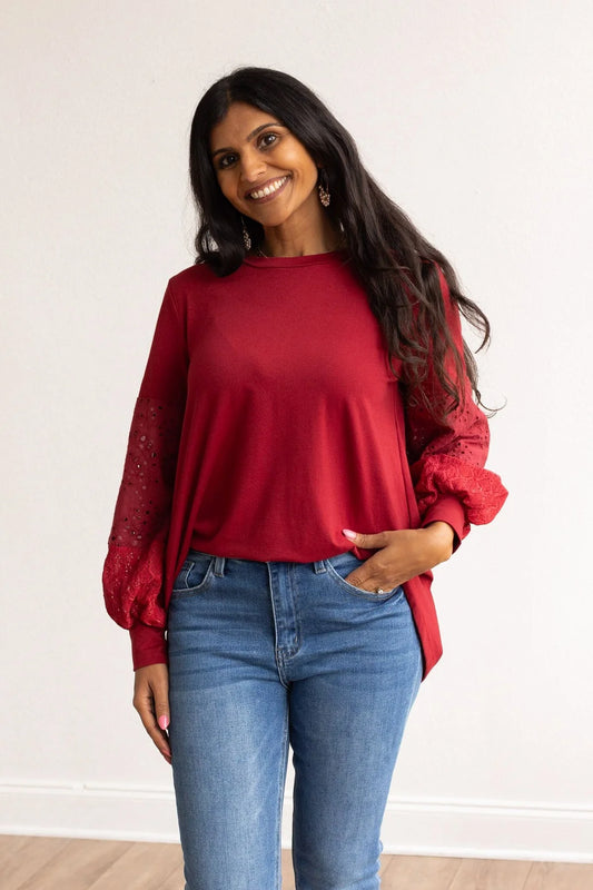 Plus Balloon Long Sleeve Top