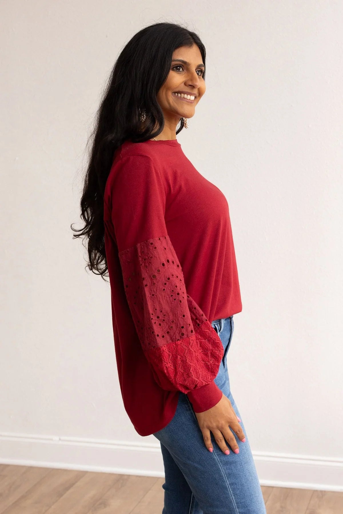 Plus Balloon Long Sleeve Top
