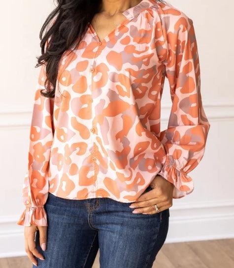 Coral Jungle Queen Leopard Top