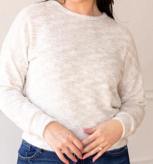 Cream Heathered Sweater