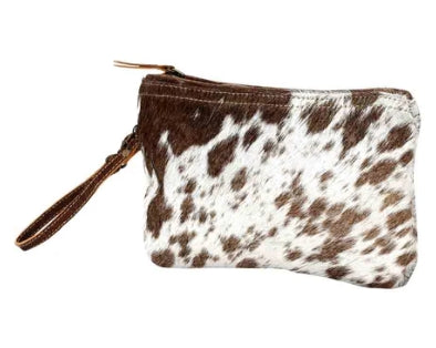 Myra White & Brown Hairon Pouch