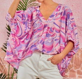 Lilac Abstract Top