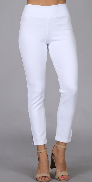 Capri White Ponte Fabric Pants