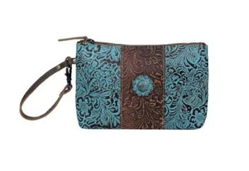 Myra Aqua Wristlet Bag