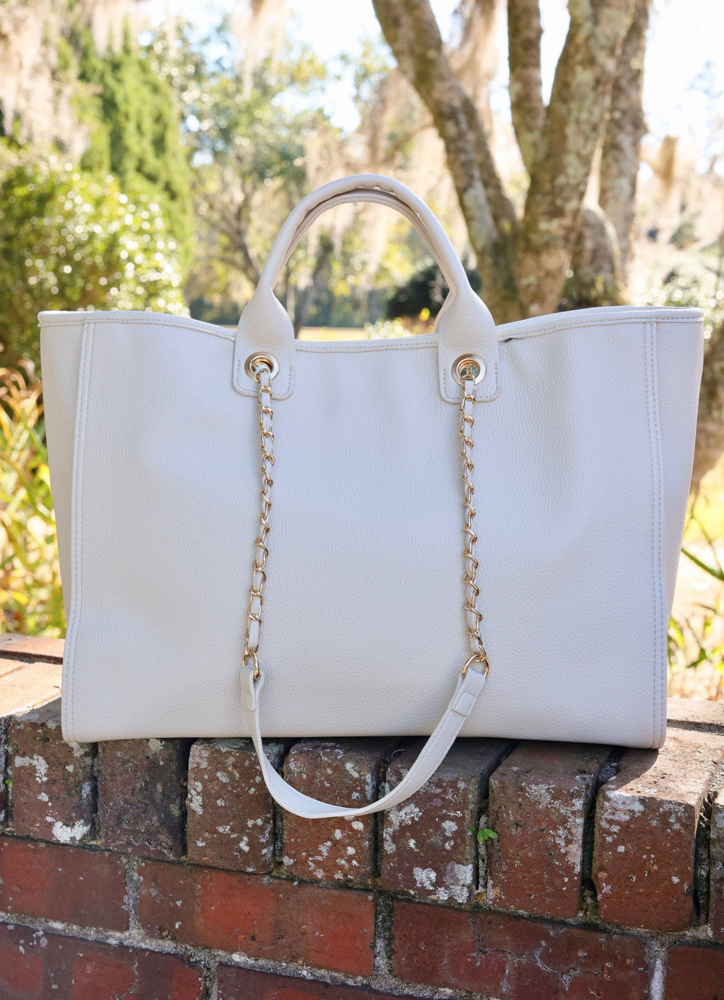 Caroline Hill Melissa Cream Tote Bag