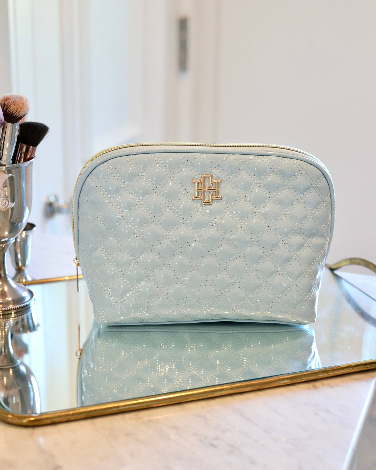 Caroline Hill Capri Large Pouch Light Blue