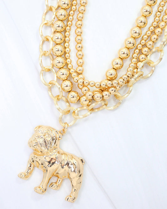 Caroline Hill Layered Dog Necklace Gold